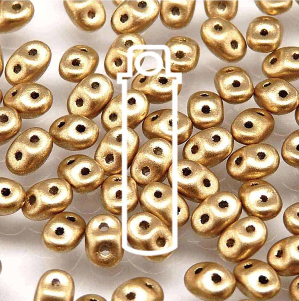 Superduo Crystal Bronze Pale Gold 2.5x5mm-22.5 Gram Tube